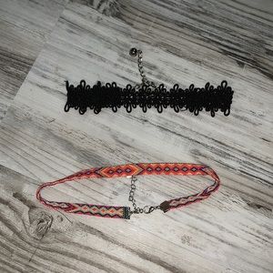 Rainbow and black choker